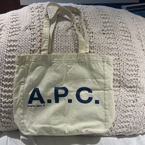 A.P.C www.apc.fr Cream/Light Yellow Tote Bag